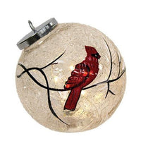 Snowy Cardinal Light Up Ball Ornament - The Fox Decor