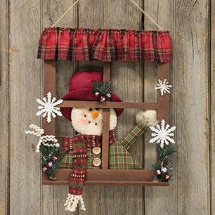 Peeking Snowman Window - The Fox Decor