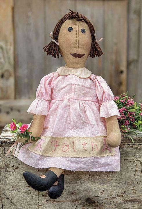 Faith Awareness Doll Stuffed primitive doll - The Fox Decor