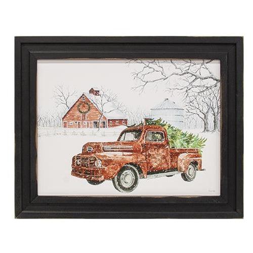 Christmas Cargo Truck Framed Print, 12x16 - The Fox Decor