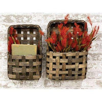 2/Set, Aged Tobacco Wall Pocket Baskets - The Fox Decor