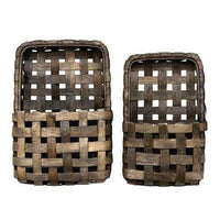 2/Set, Aged Tobacco Wall Pocket Baskets - The Fox Decor