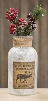 North Pole Frosted Bottle, 8x4 - The Fox Decor