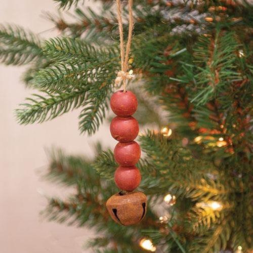 6/Set, Red Bead & Jingle Bell Ornaments - The Fox Decor