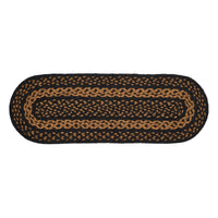 Black & Tan Jute Oval Braided Table Runner 8x24 VHC Brands - The Fox Decor