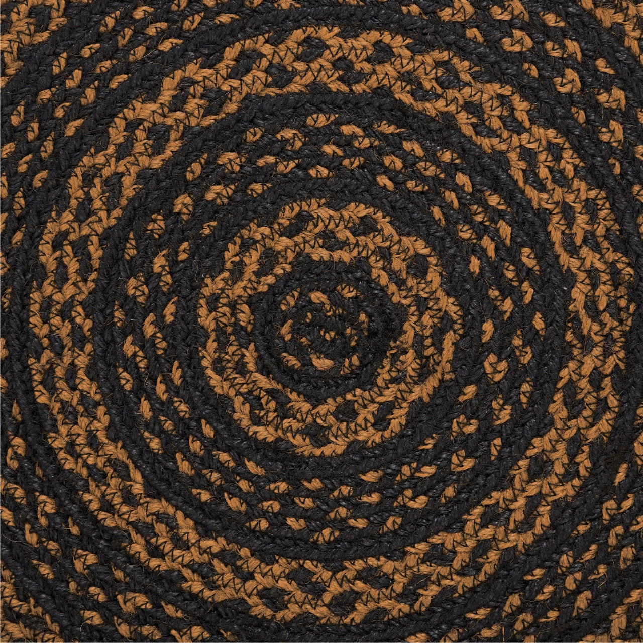 Black & Tan Jute Braided Chair Pad 15 inch Diameter VHC Brands - The Fox Decor