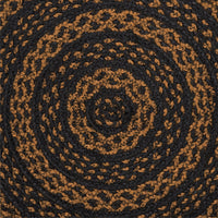 Black & Tan Jute Braided Chair Pad 15 inch Diameter VHC Brands - The Fox Decor