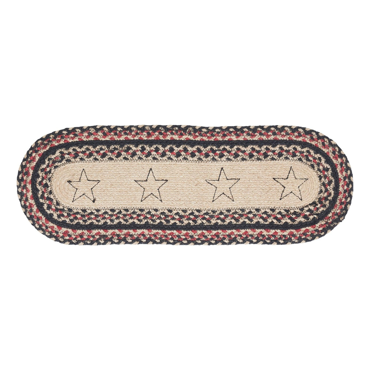 Colonial Star Jute Braided Oval Table Runner 8x24 VHC Brands - The Fox Decor