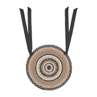 Sawyer Mill Charcoal Creme Jute Braided Chair Pad 15