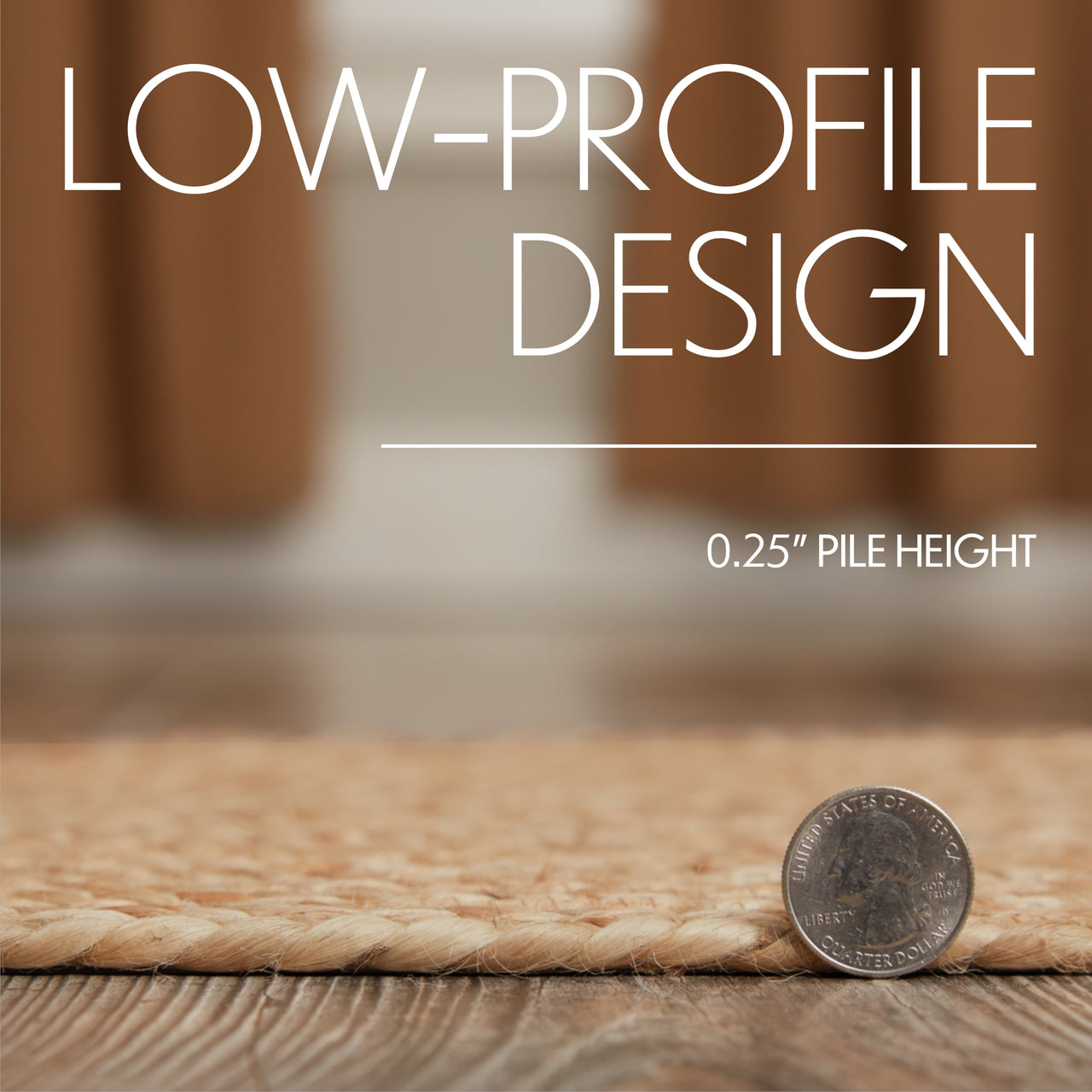 Natural Jute Braided Rug Half Circle 16.5"x33" with Rug Pad VHC Brands - The Fox Decor