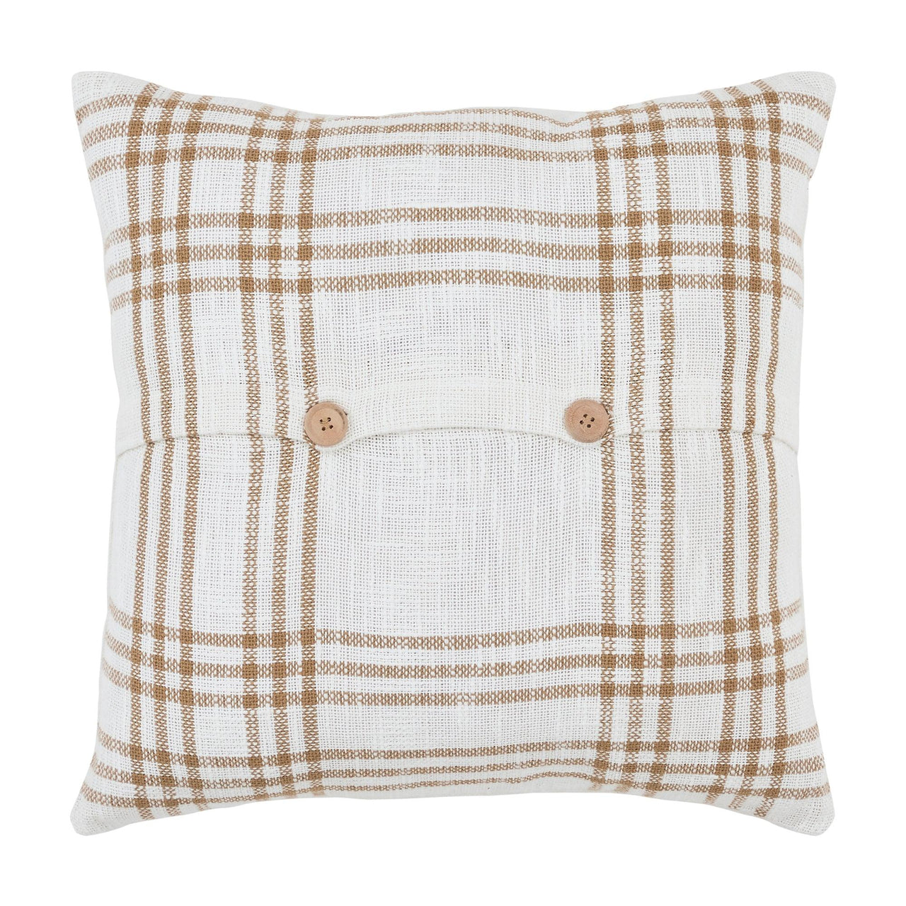 Wheat Plaid Fabric Pillow 18x18 VHC Brands - The Fox Decor