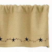 Primitive Burlap Star Valance Park designs - The Fox Decor