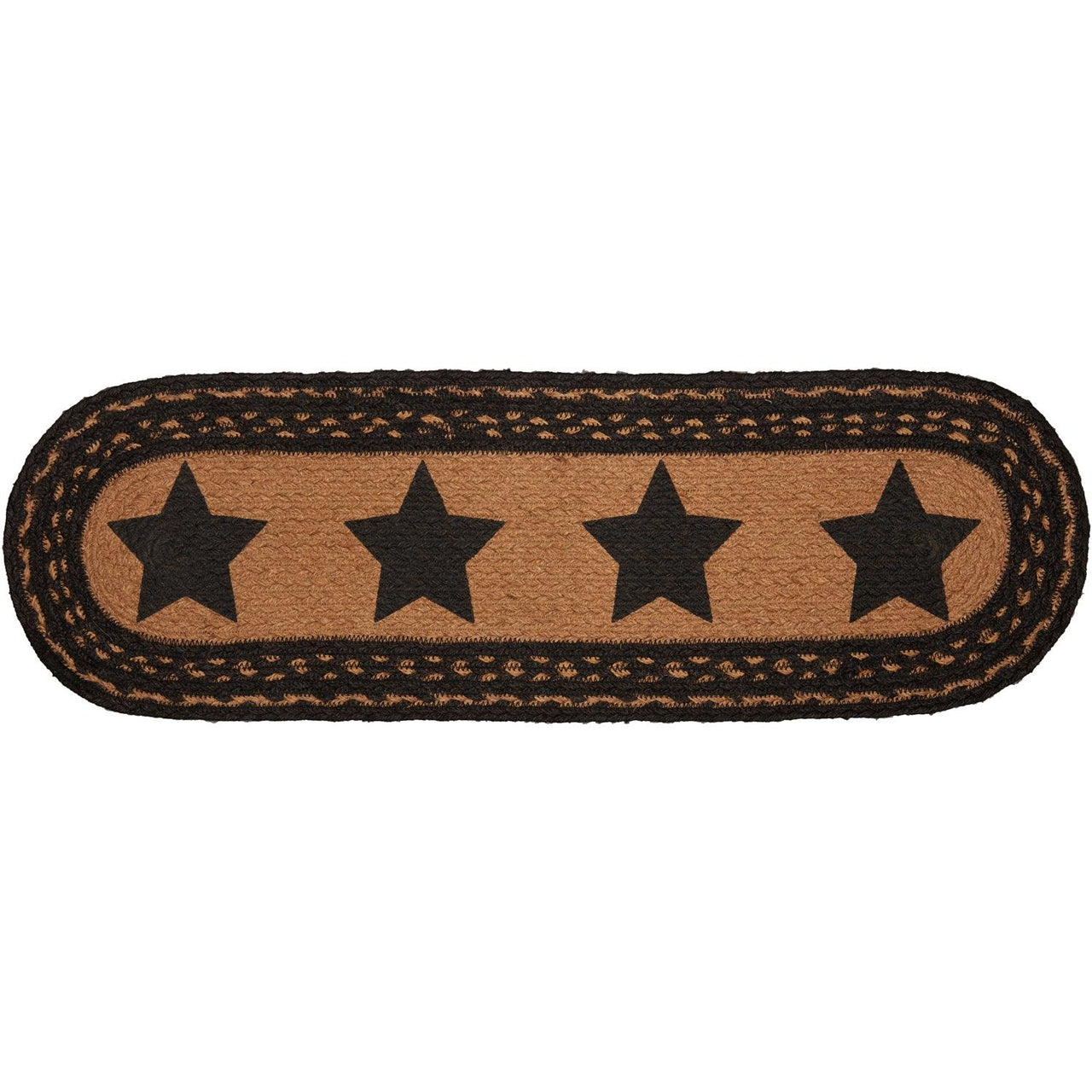 Farmhouse Jute Stair Tread Stencil Stars Oval Latex 8.5x27 VHC Brands - The Fox Decor