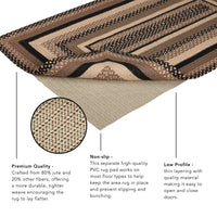 Cobblestone Jute Braided Rug Rect with Rug Pad 27