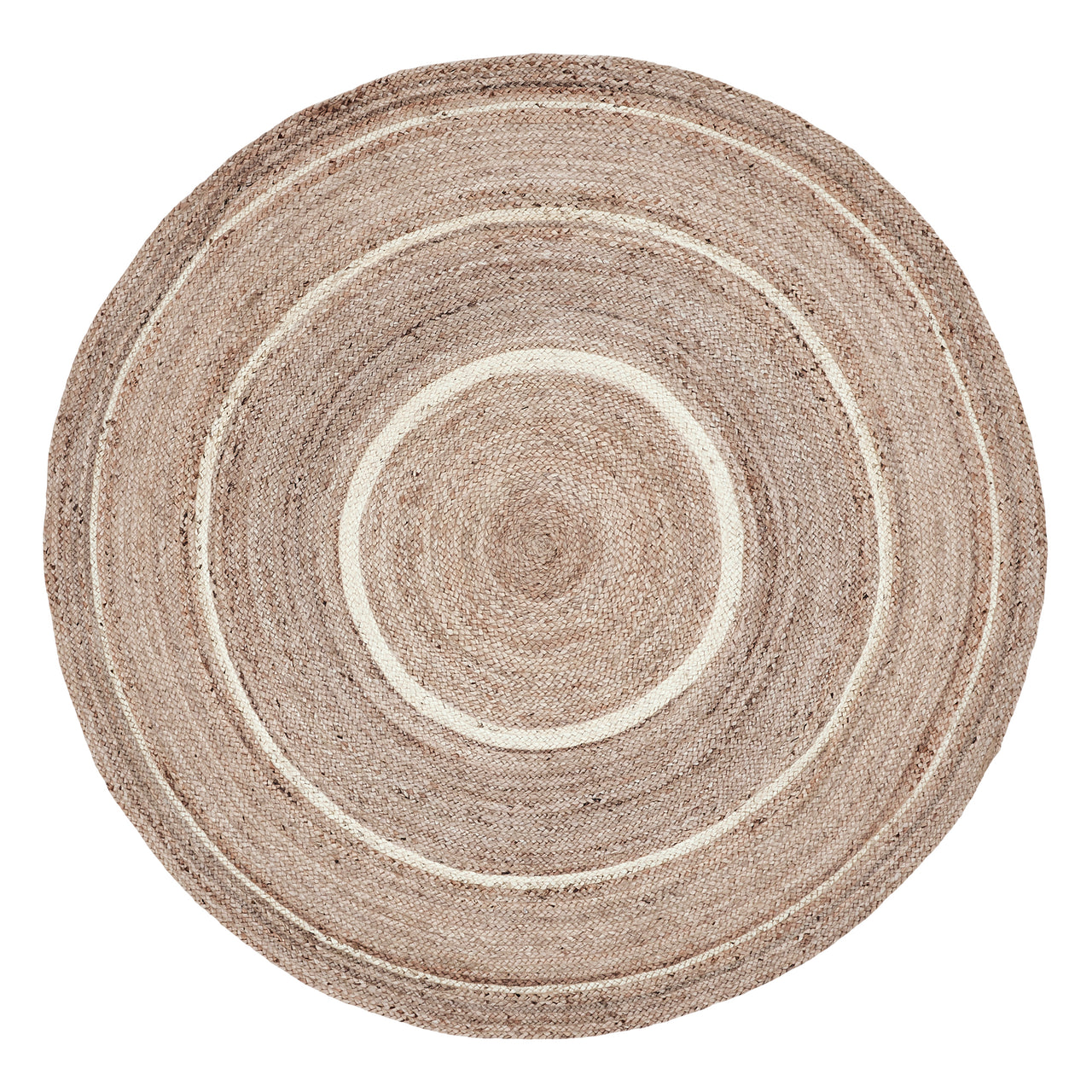 Natural & Creme Jute Round Braided Rugs with Rug Pads VHC Brands