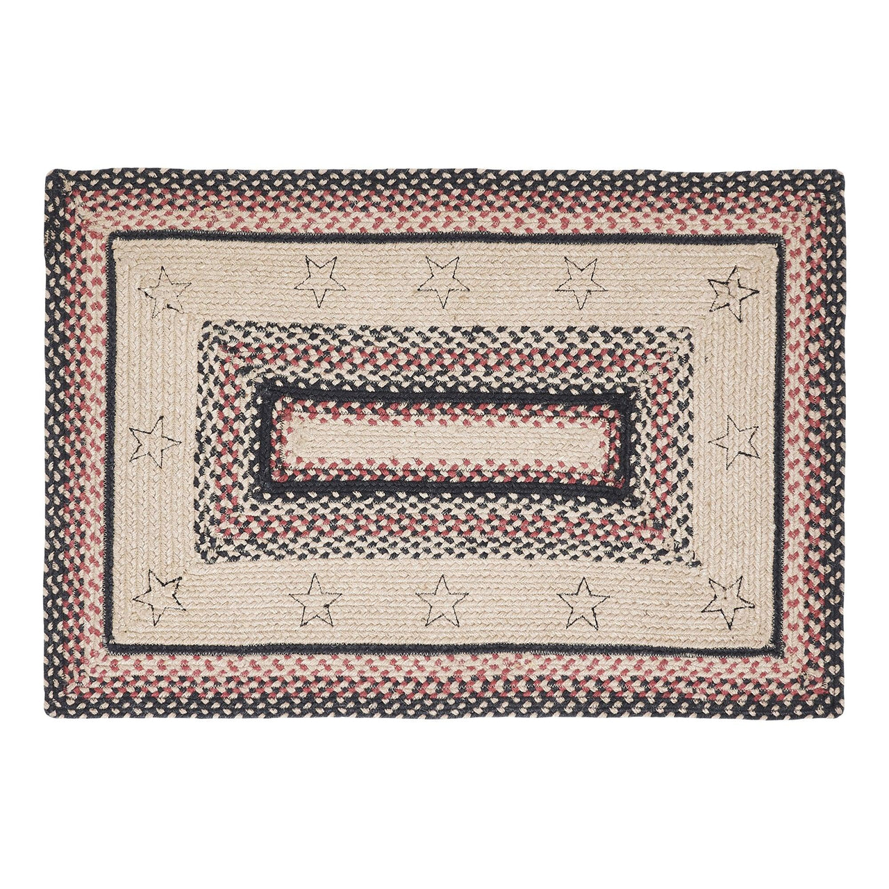 Colonial Star Jute Braided Rug Rect. with Rug Pad 2'x3' VHC Brands - The Fox Decor