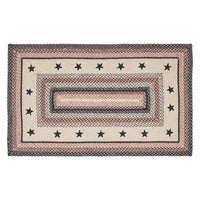 Colonial Star Jute Braided Rug Rect. with Rug Pad 3'x5' VHC Brands - The Fox Decor