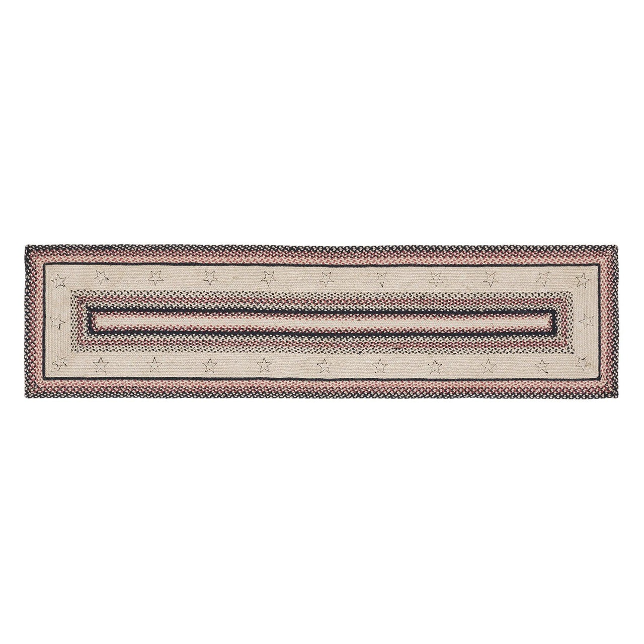 Colonial Star Jute Braided Rug/Runner Rect. with Rug Pad 2'x8' VHC Brands - The Fox Decor