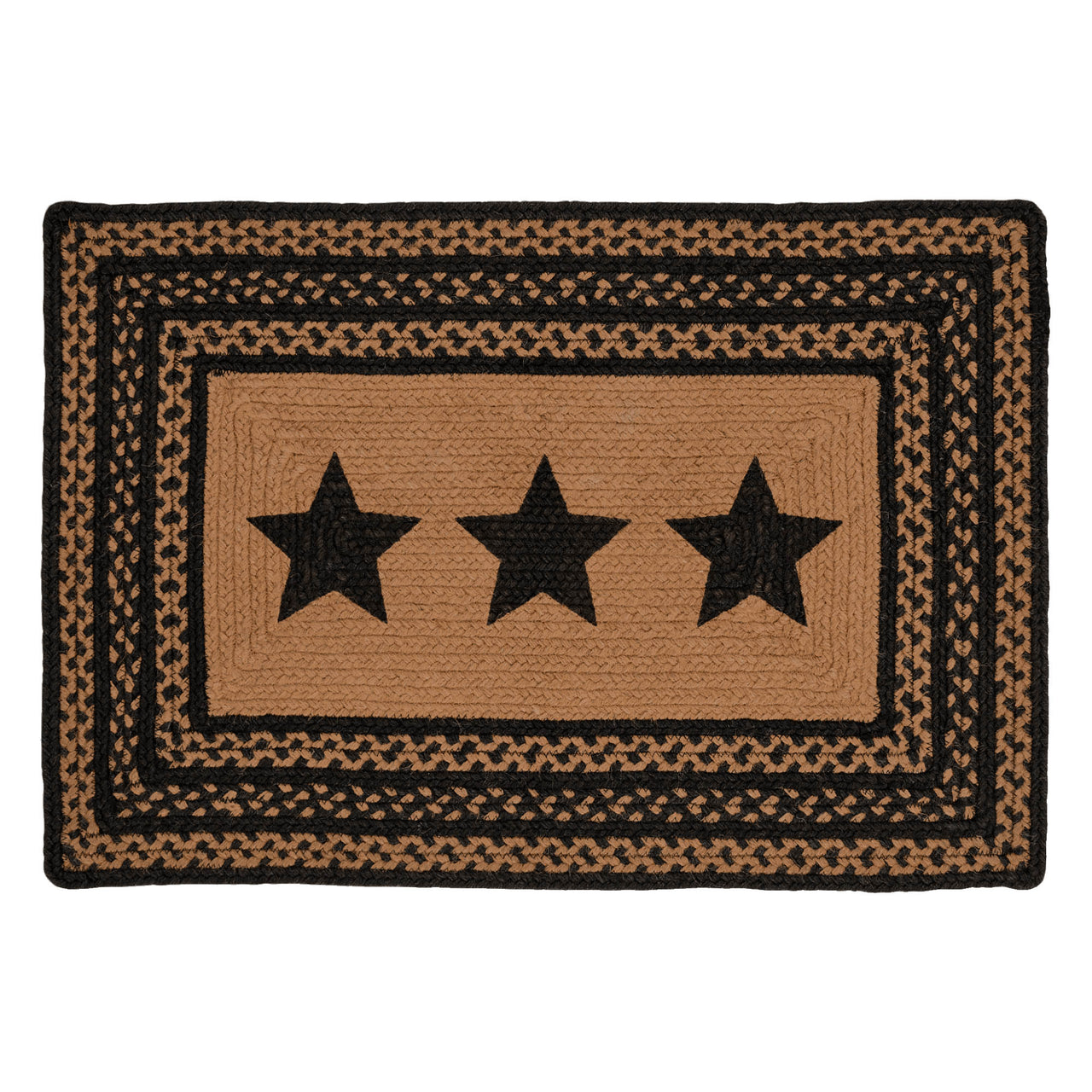 Farmhouse Jute Braided Rug Rect. Stencil Stars 20"x30" VHC Brands - The Fox Decor