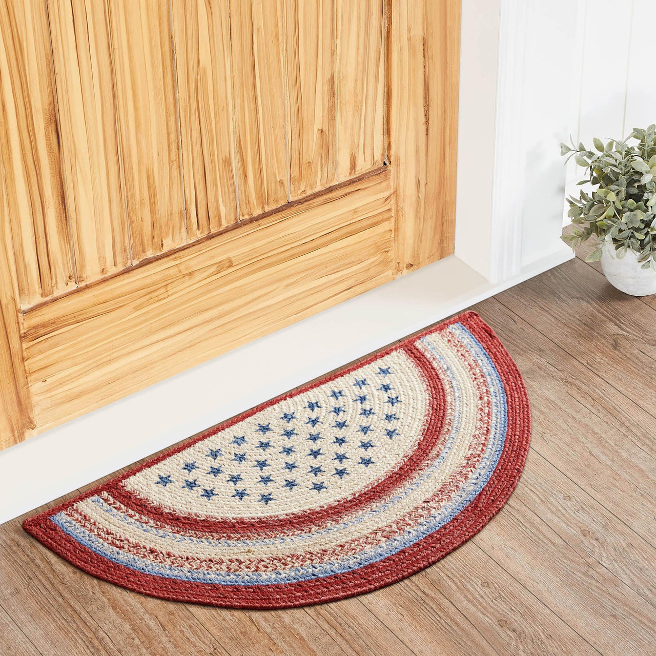 Celebration Jute Braided Rug Half Circle w/ Pad 16.5x33 VHC Brands - The Fox Decor