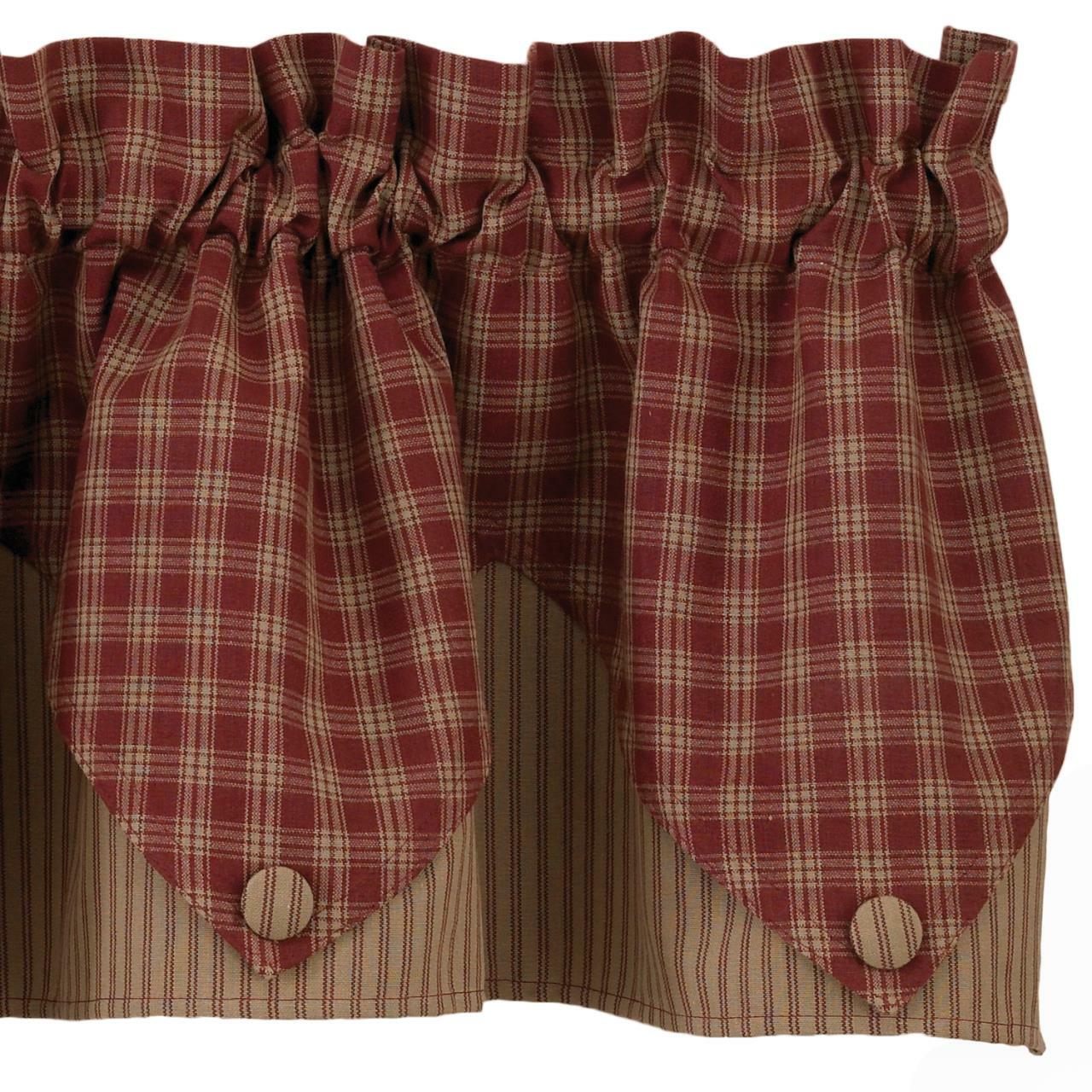 Sturbridge Lined Point Valance - Wine (72" wide x 15" long) Park Designs - The Fox Decor