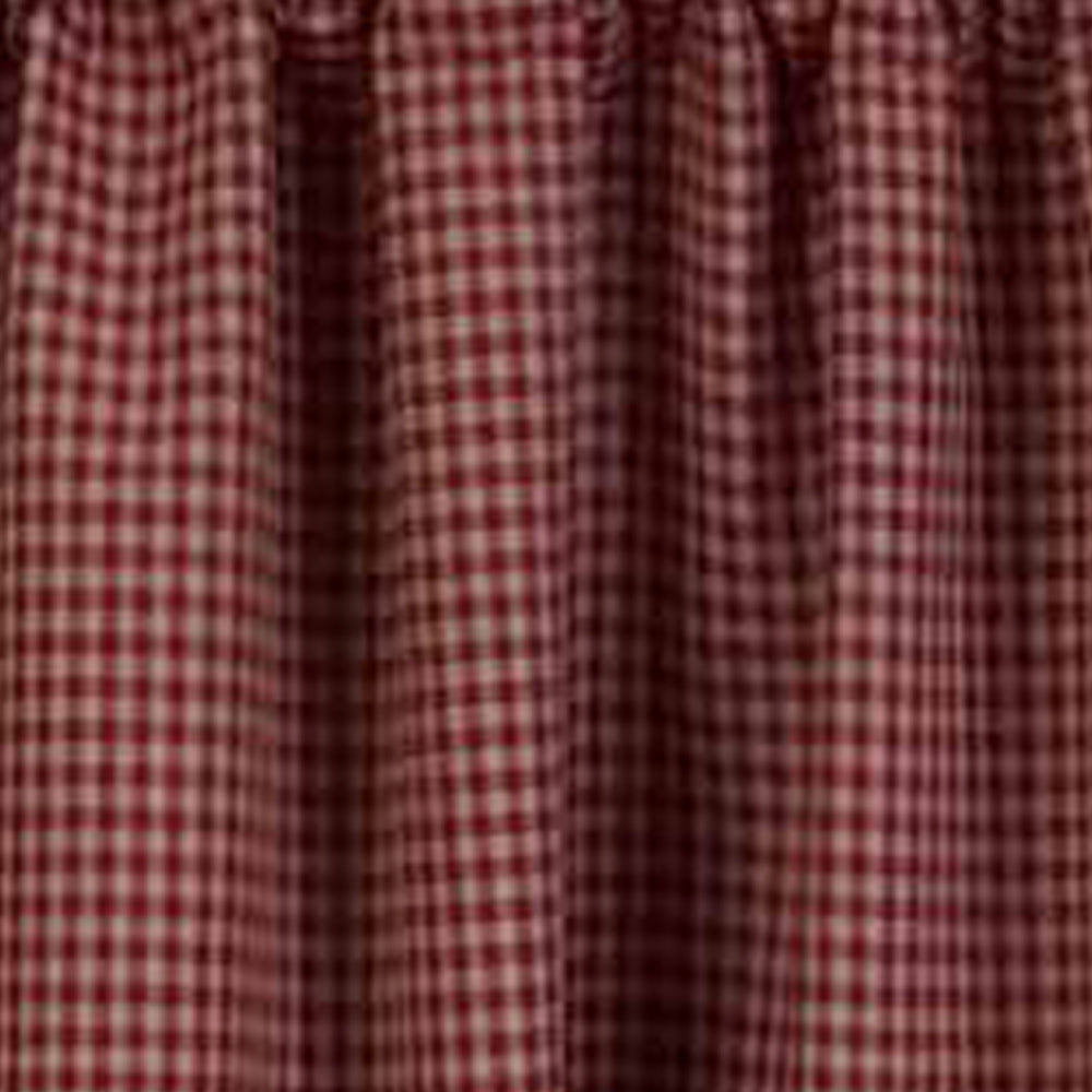 Barn Red Oat Newbury Gingham 36" Tiers Lined T3670017 - The Fox Decor