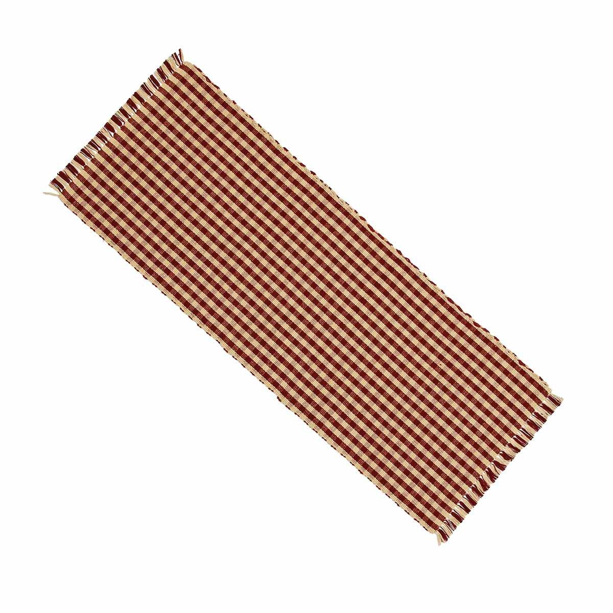 Barn Red Nutmeg Heritage House Check Barn Red Table Runner TR100017 - The Fox Decor