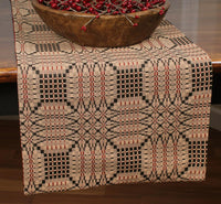 Trenton Jacquard Nutmeg Black Red Table Runner TR243025 - The Fox Decor