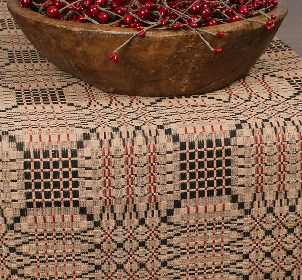 Trenton Jacquard Nutmeg Black Red Table Runner TR243025 - The Fox Decor