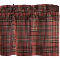 Tartan Red Plaid Valance Curtain 16x60 - The Fox Decor
