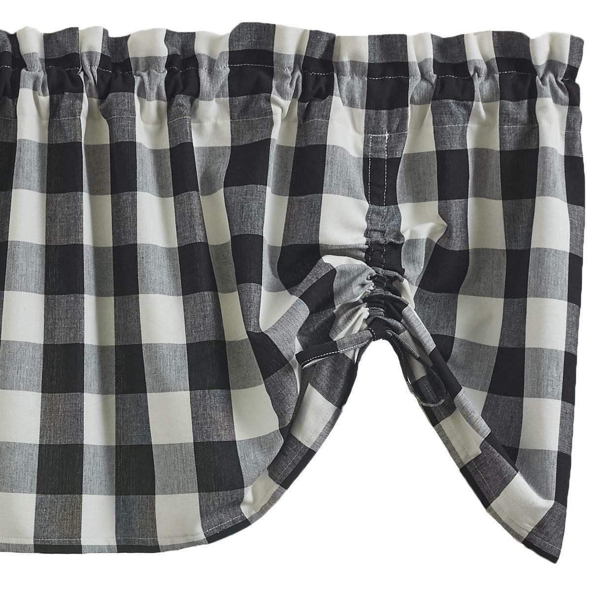 Wicklow Check Valance - Farmhouse Black & Cream Park designs - The Fox Decor