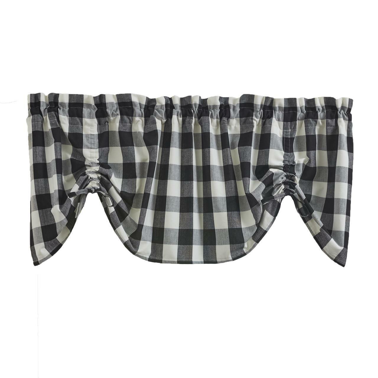 Wicklow Check Valance - Farmhouse Black & Cream Park designs - The Fox Decor