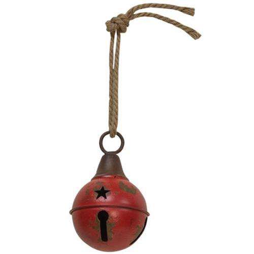 Aged Red Jingle Bell, 4" - The Fox Decor
