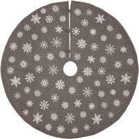 Thumbnail for Snowflake Burlap Grey Christmas Tree Skirt 48 VHC Brands - The Fox Decor