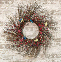 Americana Pip Berry Sunburst Wreath, 24