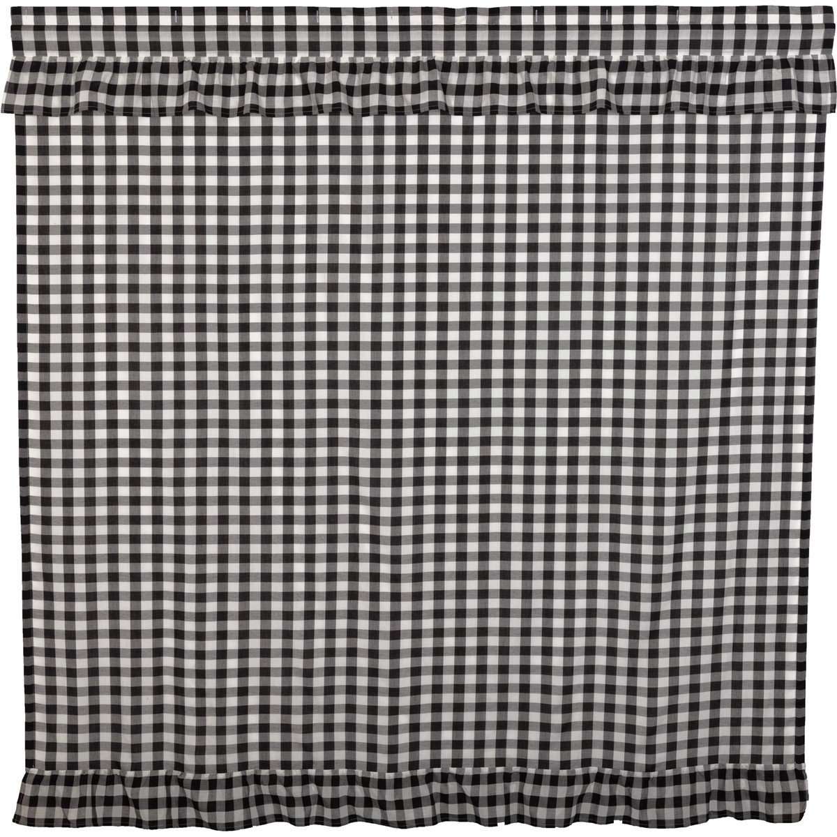 Annie Buffalo Black/Red Check Ruffled Shower Curtain 72"x72" - The Fox Decor