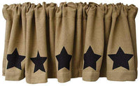 Black Star Burlap Valance - The Fox Decor