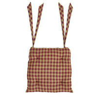 Burgundy Check Chair Pad, 15