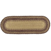 Burgundy Tan Jute Braided Table Runner Stencil Stars - The Fox Decor