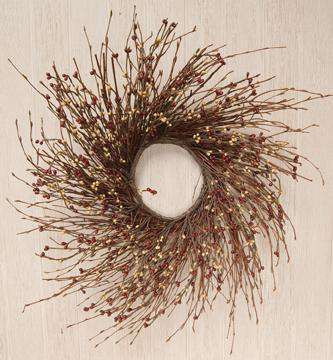 Burgundy/Gold Pip Twig Wreath, 16" Pip Wreaths CWI+ 