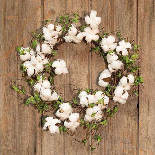 Cotton & Willow Leaves Wreath, 22" - The Fox Decor