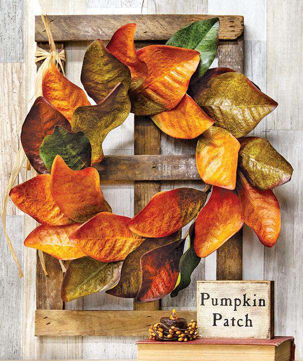 Fall Magnolia Leaves Wreath, 14" - The Fox Decor