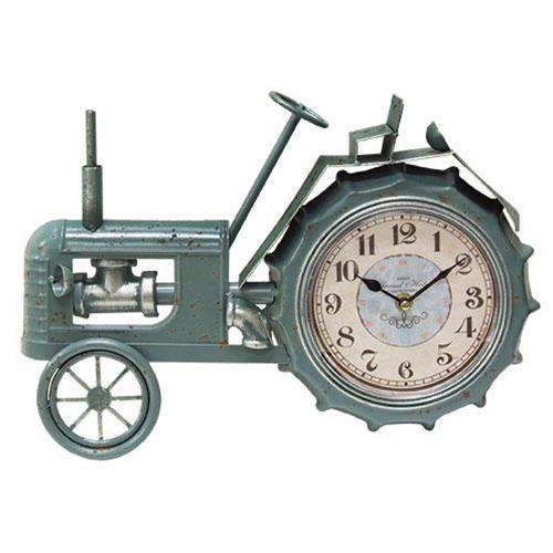 Farmhouse Blue Tractor Clock Clocks CWI+ 