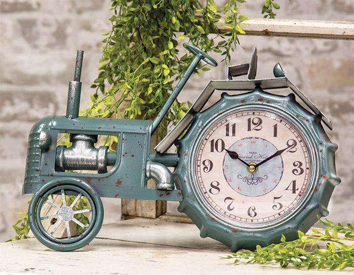 Farmhouse Blue Tractor Clock - The Fox Decor
