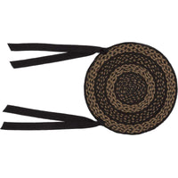 Farmhouse Jute Braided Chair Pad Set of 6 Black & Tan - The Fox Decor