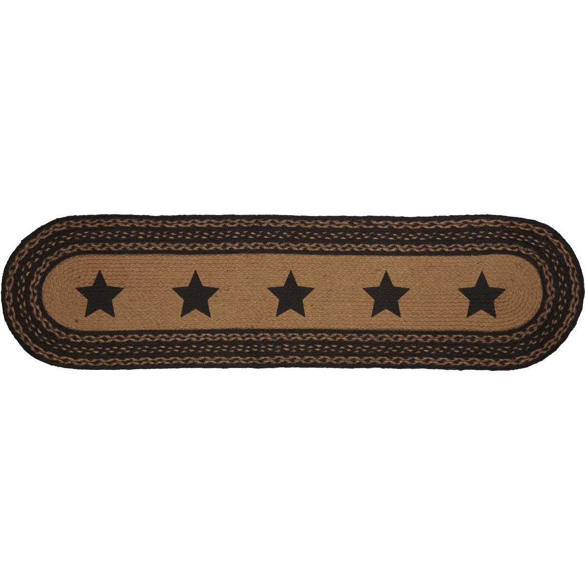 Farmhouse Jute Braided Table Runners Stencil Stars - The Fox Decor