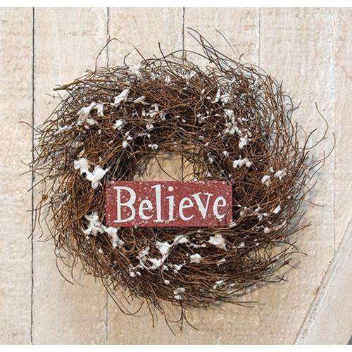 Snowy Angel Hair Vine Wreath, 8" - The Fox Decor