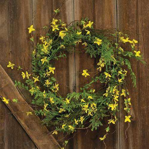 '+Forsythia Wreath, 22" - The Fox Decor