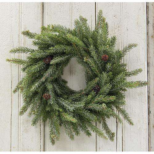 Frosted White Spruce Wreath, 18" - The Fox Decor