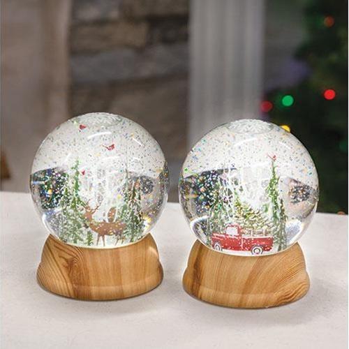 2/Set Lighted Winter Scene Water Globe, Christmas Decor - The Fox Decor